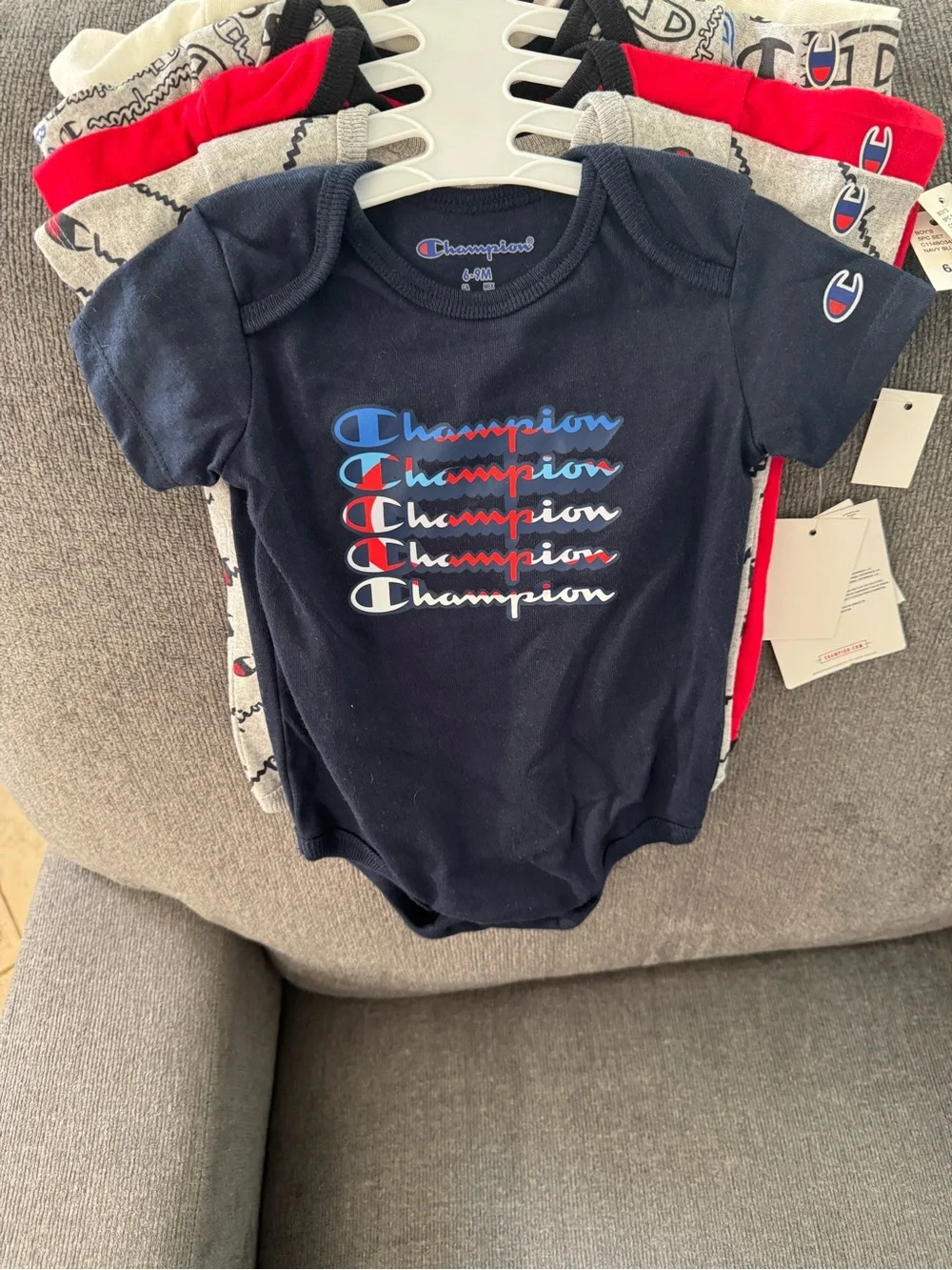 Champion Navy Short-Sleeve Baby One-Piece Bodysuit - Navy
